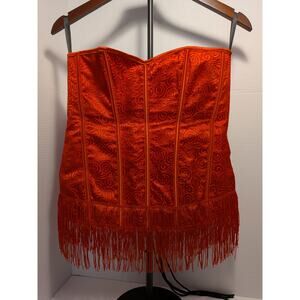 Dreamgirl Corset Red & Black with Tassel Vintage,western